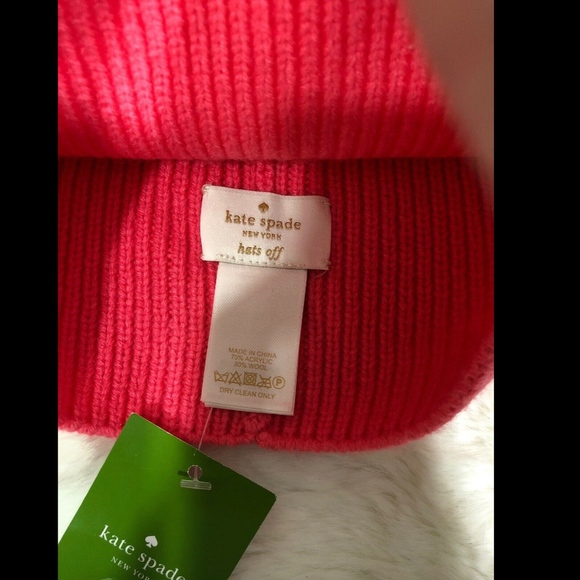 NWD Kate Spade NY Bow Beanie costume pink SZ OS‎